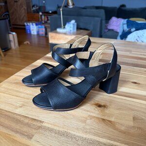 Camper Myriam Black Leather Heeled Sandals 40